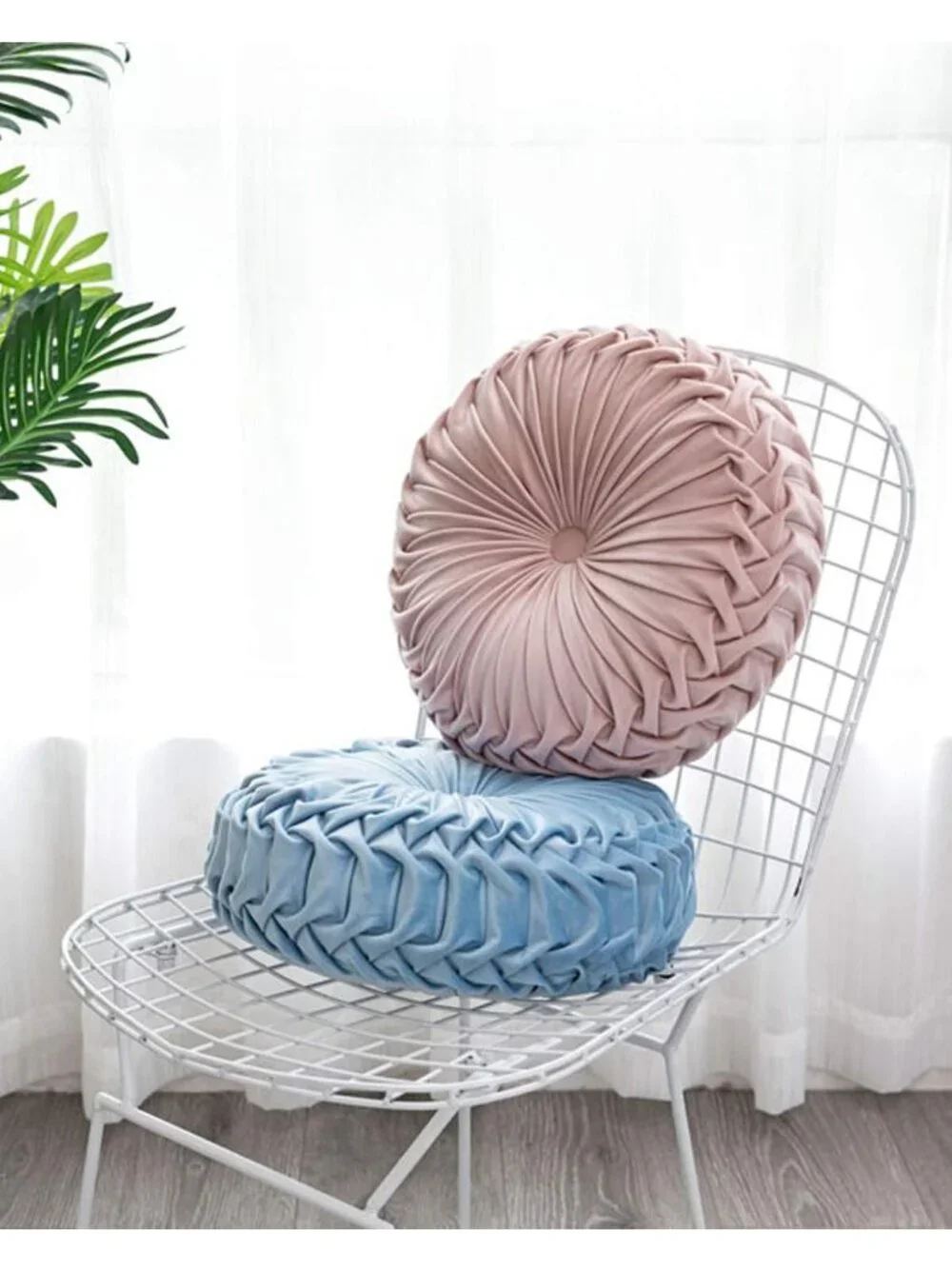 Decorative 3D Pumpkin Velvet Throw Pillow - Round Cushion for Couch, Sofa, Bed